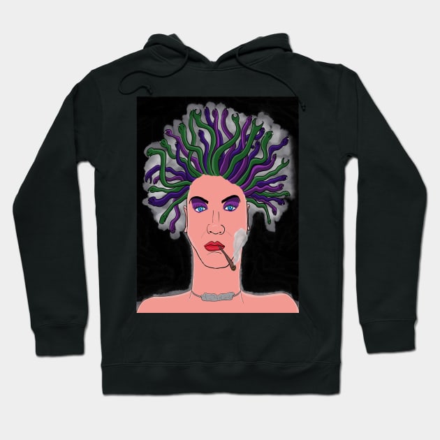 Stoned Medusa Hoodie by AJ's Drawings